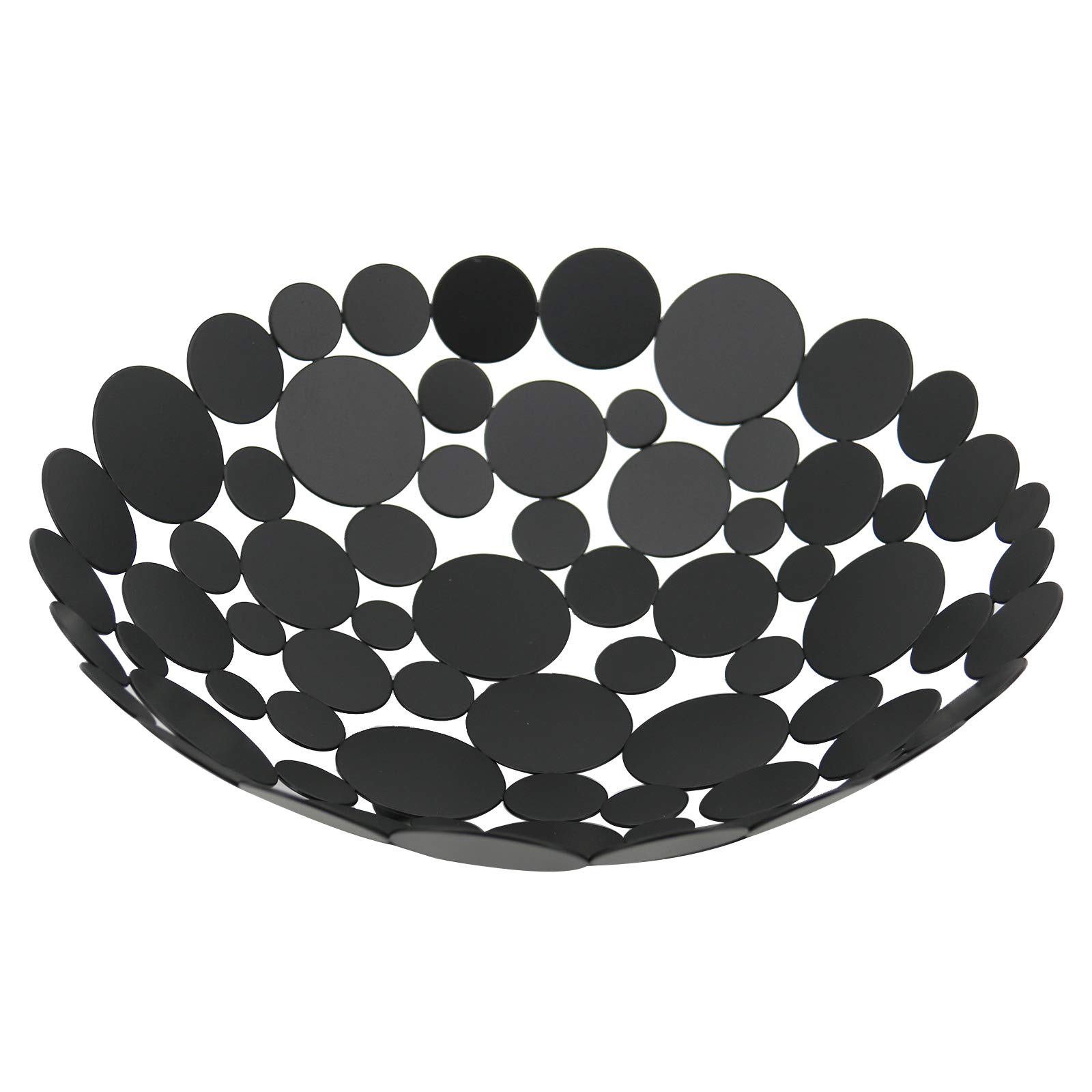 Patioer Metal Fruit Bowl Basket Decorative Fruit Basket 11.6 Inch, Large Round Centerpiece Bowl Countertop Fruit Holder Stand for Home Decor, Kitchen, Countertop, Counters, Black