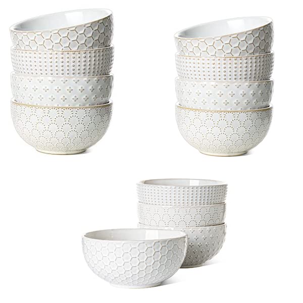 LE TAUCI Cereal bowls 6 inch + Small Bowls 4.5 inch +Cereal bowls 7 inch, Arctic White