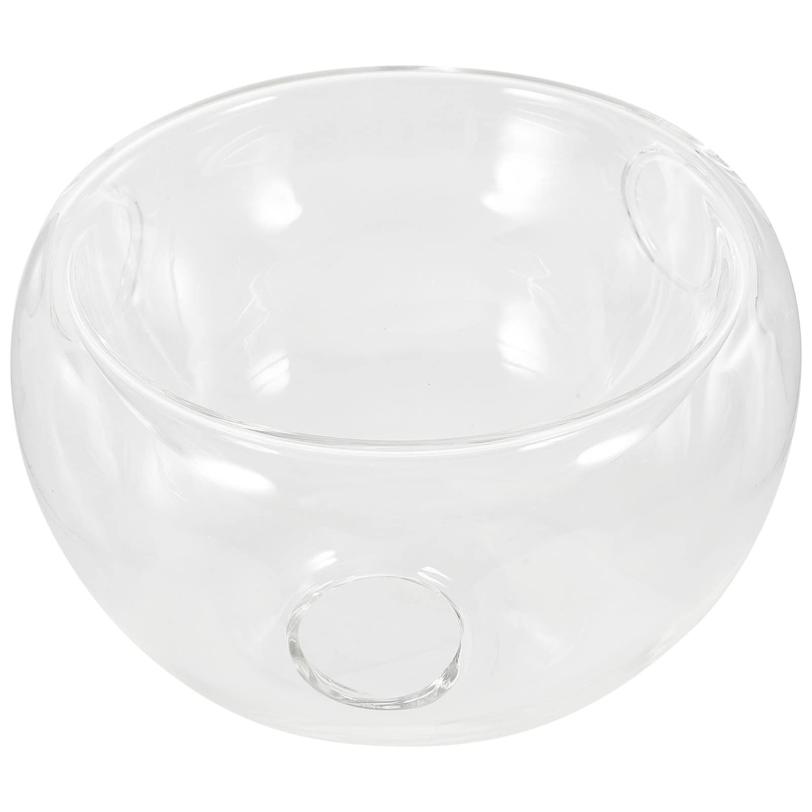 DOITOOL Salad Bowls Salad Bowls with Dry Ice Design - Double Wall High Borosilicate Glass Serving Bowls - Banana Bowls Clear Bowls for Chilled Pasta, Potato, Dressing, Fruit (13cm/5in