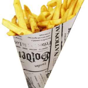 English Newspaper Paper Cones. Medium Size K-17, holds 8.5 oz. 21¢ per cone (100 Cones)