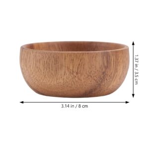 Angoily Round Acacia Wooden Bowl 3 inch Handmade Calabash Bowl Small Wooden Bowl Perfect for Nuts, Candy, Appetizer, Snacks, Olive and Salsa