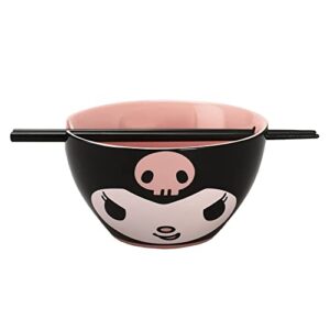 bioworld sanrio kuromi 20 oz ramen bowl with chopsticks