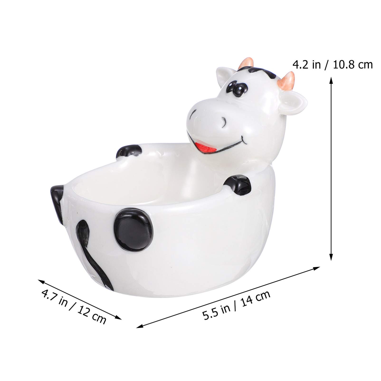 DOITOOL Ceramic Salad Bowl Cereal Bowl Dishes and Plates Creative Fruit Plate Animal Cow Decorative Storage Bowls Porcelain Bowls for Kitchen Bowl for Desserts Candy