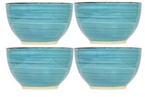 royal norfolk turquoise swirl stoneware bowls - 5 1/2, set of 4