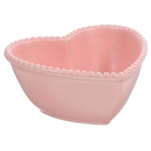 luxshiny heart shaped bowl heart shaped bowl ceramic heart bowl heart shape salad bowl irregular bowl for fruit salad soup cereal snacks dessert pudding cake food pink oven safe bowls