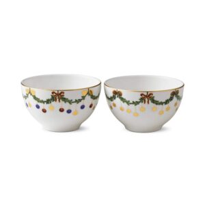 Star Fluted Christmas Chocolate Bowls, Set of 2