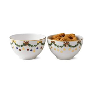 Star Fluted Christmas Chocolate Bowls, Set of 2