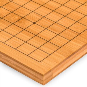 Yellow Mountain Imports Bamboo 0.8-Inch Reversible 19x19 / 13x13 Go Game Set Board with Double Convex Melamine Stones and Bamboo Bowls - Classic Strategy Board Game (Baduk/Weiqi)