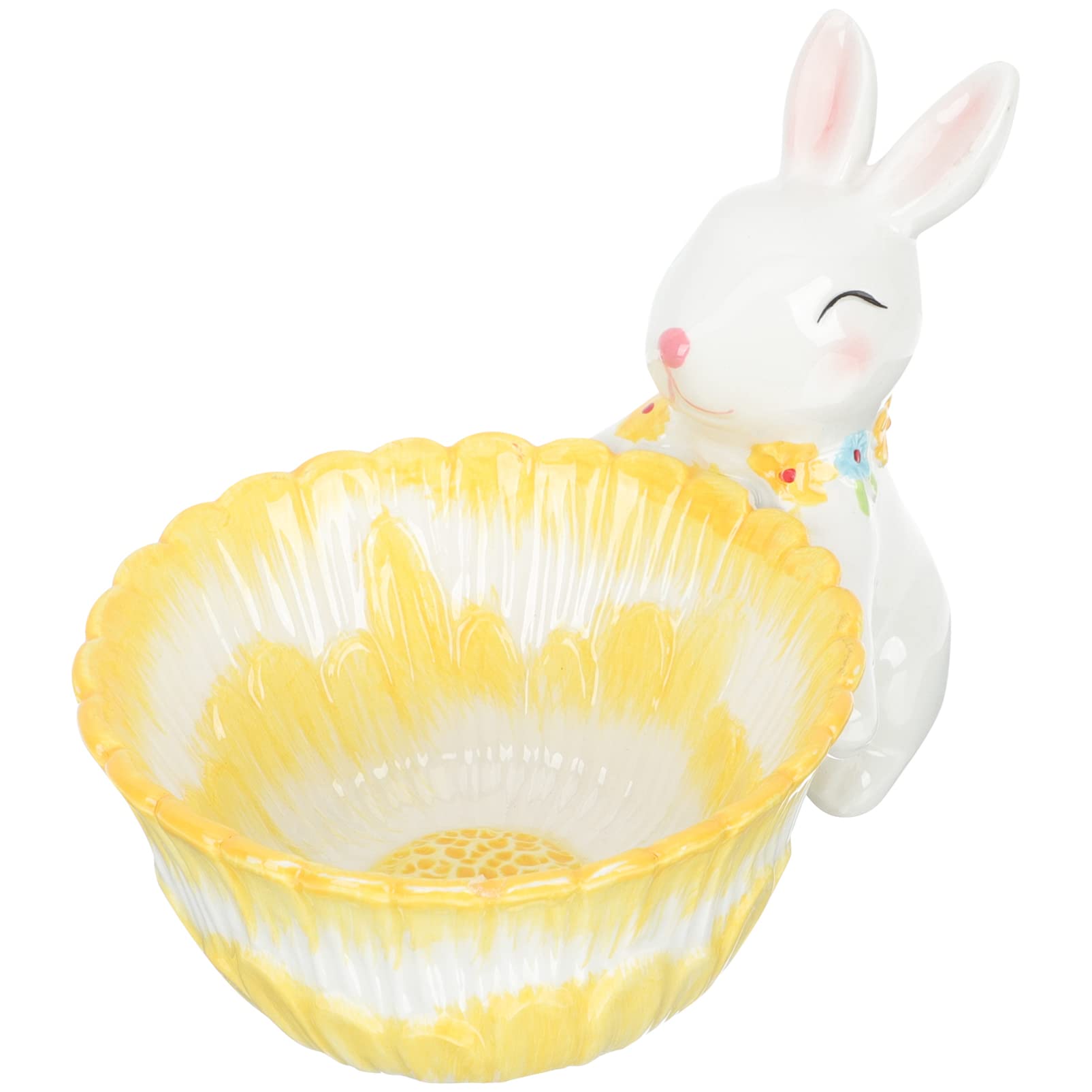 Amosfun Ceramic Food Bowl Easter Bunny Candy Dish Ceramic Easter Basket Easter Ceramic Rabbit Bowl Rabbit Salad Bowl Bunny Shaped Bowl Easter Party Tableware Breakfast Bowl