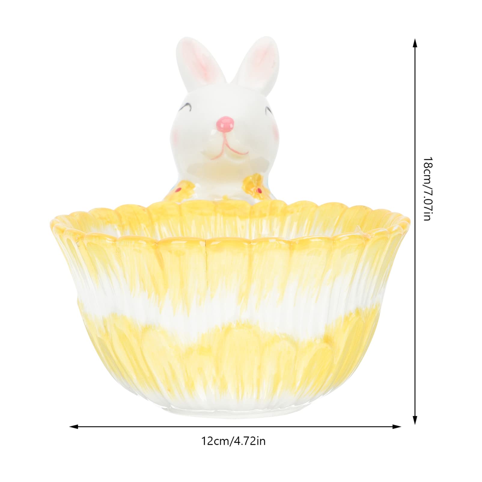 Amosfun Ceramic Food Bowl Easter Bunny Candy Dish Ceramic Easter Basket Easter Ceramic Rabbit Bowl Rabbit Salad Bowl Bunny Shaped Bowl Easter Party Tableware Breakfast Bowl