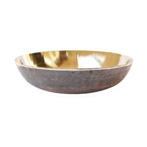 de kulture handmade bronze kansa bowl for biryani, ramen, noodle, macaroni, spaghetti and pasta, ideal for serving & dining table decoration, 7.5" x 2.25" (dh) inches