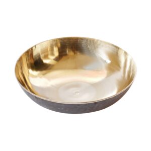 De Kulture Handmade Bronze Kansa Bowl for Biryani, Ramen, Noodle, Macaroni, Spaghetti and Pasta, Ideal for Serving & Dining Table Decoration, 7.5" x 2.25" (DH) Inches