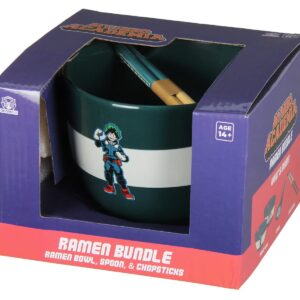 My Hero Academia Anime Deku Ramen Noodle Bundle with Bowl, Spoon, and Chopsticks