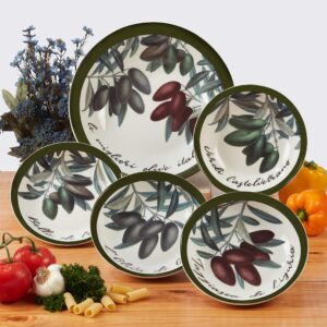 Certified International Olive d'Italia 5pc Pasta Set, Gray