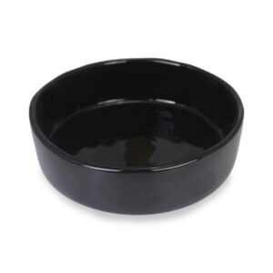 roro ceramic stoneware hand-molded glossy black 8 inch large salad or pasta bowl | pet friendly