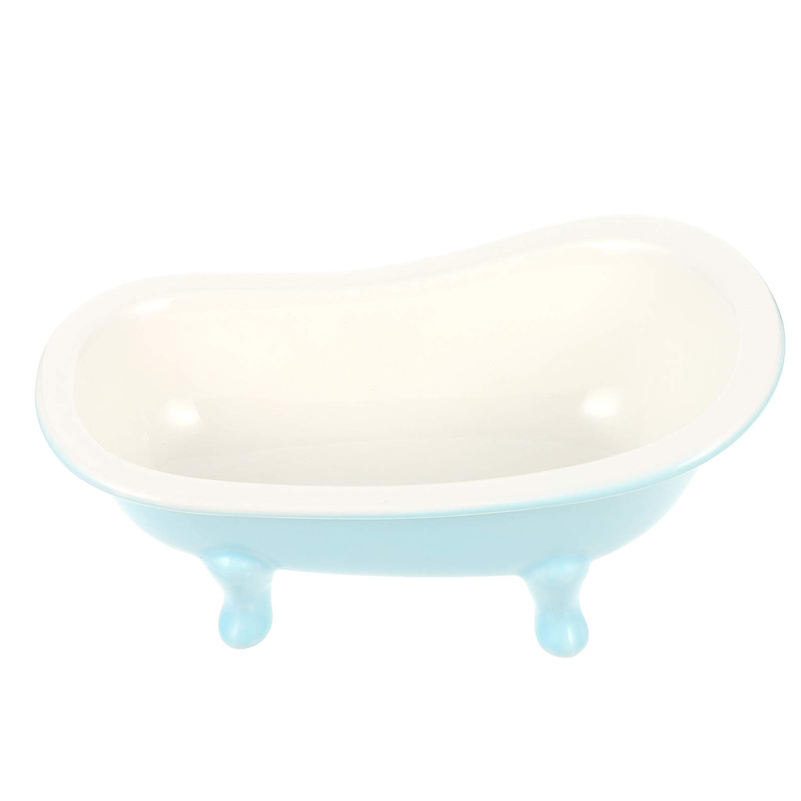 Hemoton Blue Ceramic Dessert Bowls Bathtub Shape Food Serving Bowl Reusable Ice Cream Bowl Household Candy Bowl Dish Appetizer Bowls for Home Restaurant