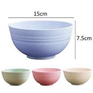 Unbreakable Eco Friendly Wheat Bowls | Wheat Straw Color Bowls Set Of 4 Pcs 20 Oz | Microwave And Dishwasher Safe Super Strong Big Bowls For Serving Soup, Salad, Oatmeal Etc.