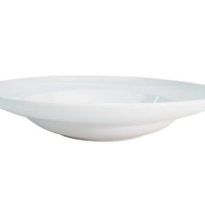 CAC China RCN-133 Clinton Rolled Edge 10-1/2-Inch Super White Porcelain Mediterranean Pasta Bowl, 18-Ounce, Box of 12