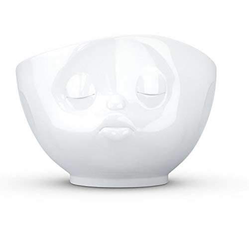 FIFTYEIGHT PRODUCTS TASSEN Porcelain Bowl, Kissing Face Edition, 16 oz. White, (Single Bowl) for Serving Cereal, Soup