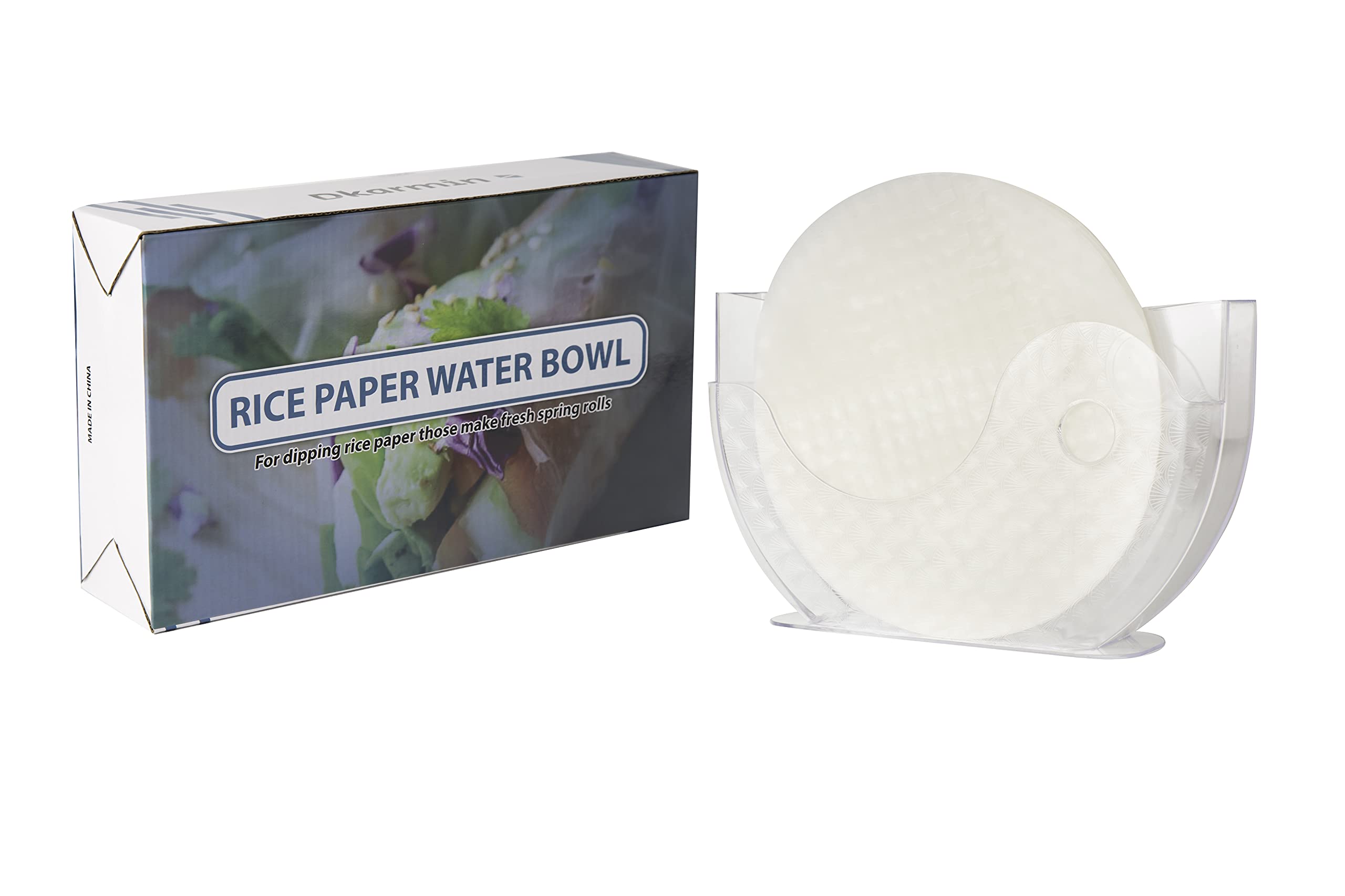 Dkarmin Rice Paper Water Bowl, Spring Roll Water Bowl, Vietnamese Spring Roll Wrapper, Water Bowl for soaking Rice Paper to make Spring Rolls, Banh trang holder