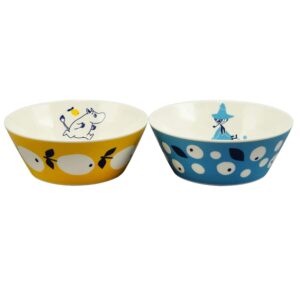 yamaka shoten moomin mm031/3-79 moomin & snufkin bowl pair, made in japan, 11.8 fl oz (340 ml), multi