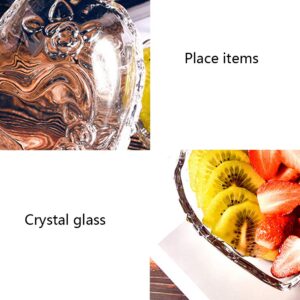 Kelendle 1 PCS Clear Glass Heart Shaped Serving Bowl Fruit Dish Bowl Container Tableware Great for Kitchen Restaurant Cafe Shop Appetizer Dessert Salad Snack Ice Cream