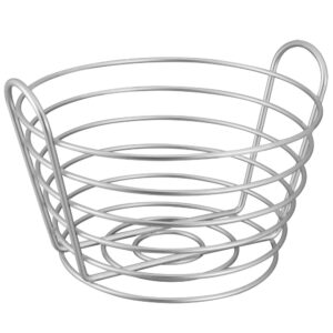 Home Basics Simplicity Collection Beautiful Rust Resistant Steel Fruit Basket, Vegetables, Bread Bowl, Dining Room, Kitchen, Satin Nickel