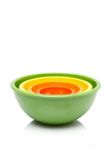 zak designs set of 4 colorways small nested bowls, assorted citrus