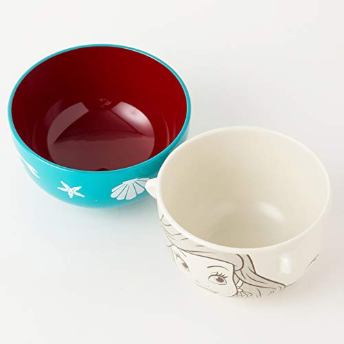 Sunart Disney "Little Mermaid" Ariel Soup Bowl and Rice Bowl Set, Mini SAN2191-1