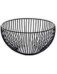 alysontech metal wire fruit basket - decorative metal frame fruit bowl dessert organizer for living room, kitchen, countertop, black