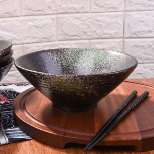 7.8 Inch Ceramic Bowl Set for Kitchen Deep Soup Pho Bowls, 33.5 OZ Japanese-style Large Porcelain Salad Bowls Set for Ramen Pasta Cereal Dessert Stackable Deep Noodle Serving Bowls Set of 4 for Gift