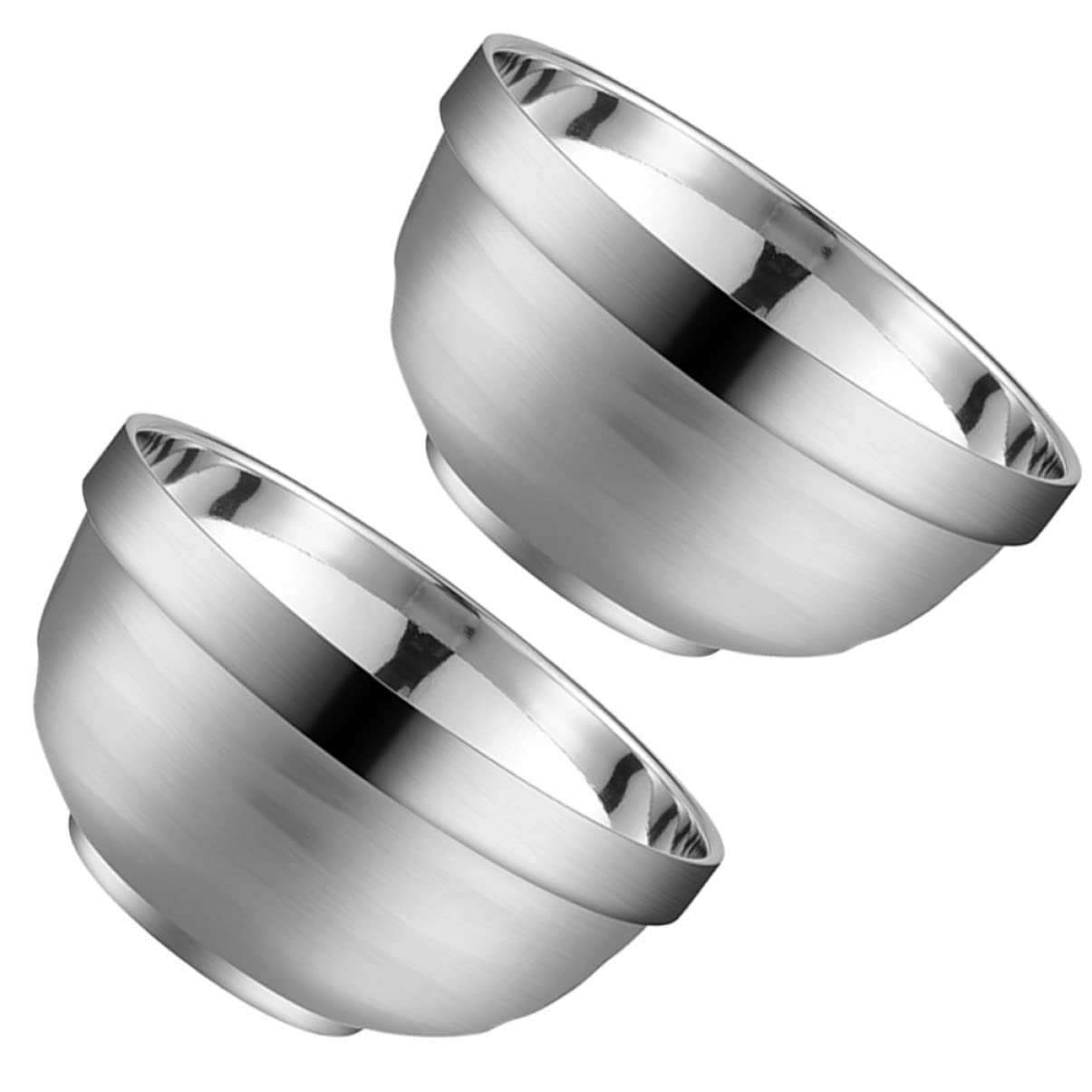 BESTonZON 2pcs Stainless Steel Double Walled Insulated Bowl Stainless Steel Bowl Vacuum Insulated Bowl Double- Layer Bowls