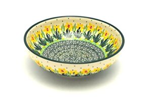 polish pottery bowl - contemporary salad - daffodil