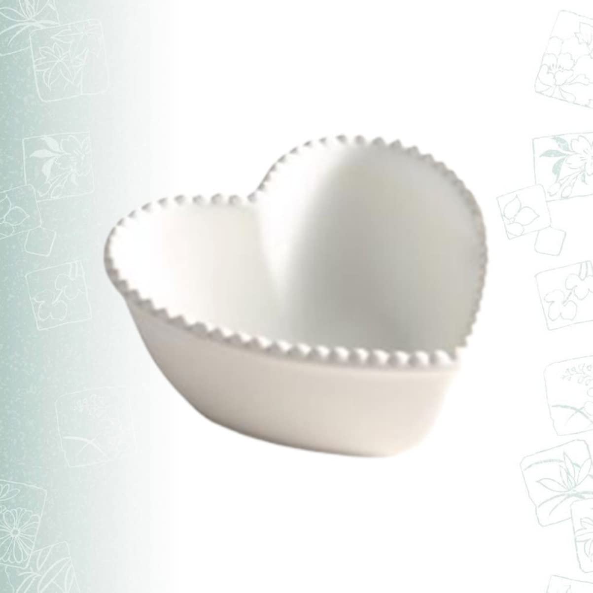 BESTonZON Heart Shaped Dish Heart Shaped Bowl pasta bowl ceramic fruit bowl sauce bowl Ceramic Heart Bowl Small Dipping Bowls