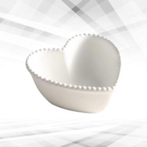 BESTonZON Heart Shaped Dish Heart Shaped Bowl pasta bowl ceramic fruit bowl sauce bowl Ceramic Heart Bowl Small Dipping Bowls