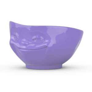 FIFTYEIGHT PRODUCTS TASSEN Porcelain Bowl, Grinning Face Edition, 16 oz. Purple, (Single Bowl) for Serving Cereal, Soup