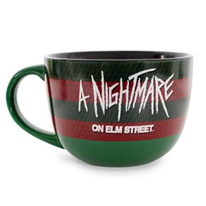 silver buffalo a nightmare on elm street sweater claws ceramic soup mug | holds 24 ounces