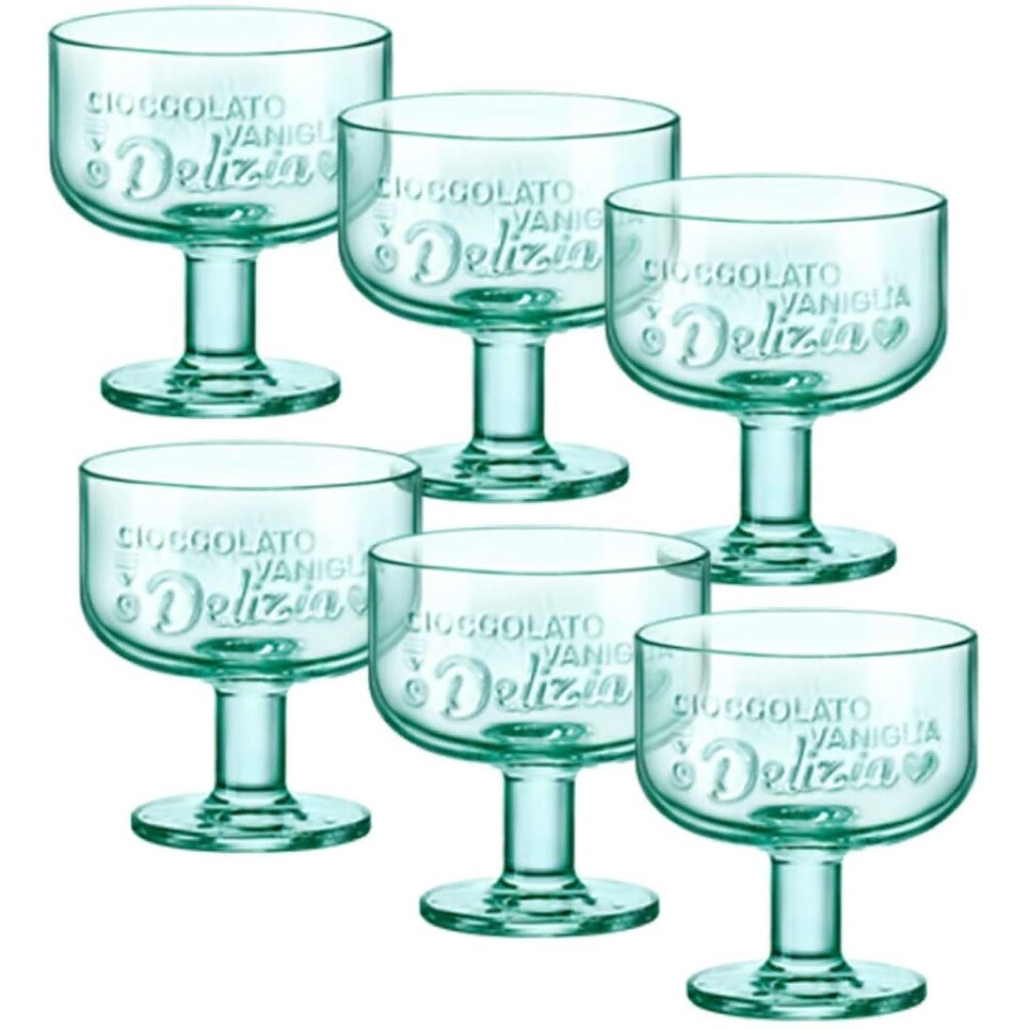 Bormioli Rocco Graphica 9.5 oz. Dessert Cup, Federal Green, Set of 6