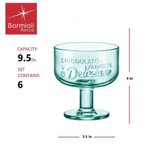 Bormioli Rocco Graphica 9.5 oz. Dessert Cup, Federal Green, Set of 6