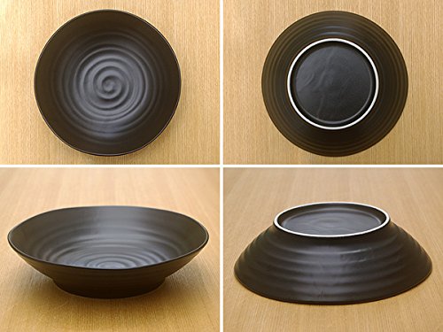 Zen Table Japan Stylish and Versatile Bowl Plate Matte Black Set of 2 -Made in Japan