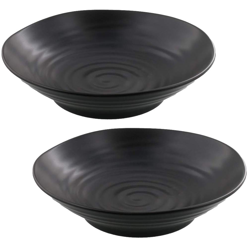 Zen Table Japan Stylish and Versatile Bowl Plate Matte Black Set of 2 -Made in Japan