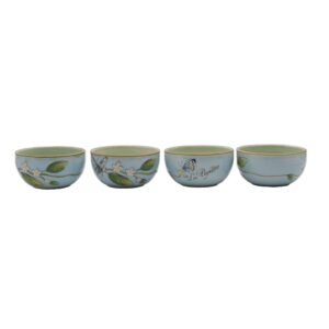 Fitz and Floyd Toulouse Small Fruit Bowls, Set of 4, 5-Inch, Blue