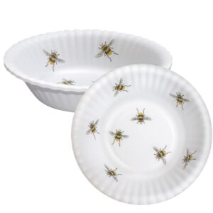 mary lake-thompson scattered bees 6-inch melamine bowls, set of 4 white one size