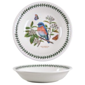 portmeirion botanic garden birds collection pasta bowl | 8.5 inch bowl with western bluebird motif | made of fine earthenware dishwasher and microwave safe | made in england