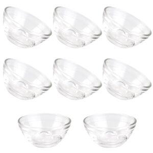 lnq luniqi set of 8 mini glass bowls, 2.3 inch stackable food prep bowls multipurpose clear glass serving bowls for kitchen prep, dessert, dips, candy