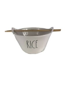 rae dunn rice bowl with chopsticks