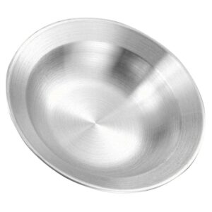luxshiny deep dinner dishes wide rimmed pasta bowls 23cm stainless steel pasta bowls wide salad bowls metal food bowl fruit dish shallow dinner plate for dipping bread