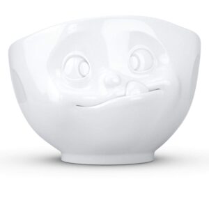 fiftyeight products tassen xl porcelain bowl, tasty face edition, 33 oz. white (single bowl), extra large bowl