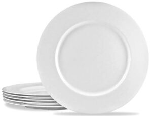 calypso basics by reston lloyd melamine dinner plate, set of 6, white