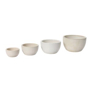 bloomingville bloomingville stoneware nesting bowls, white reactive glaze, set of 4